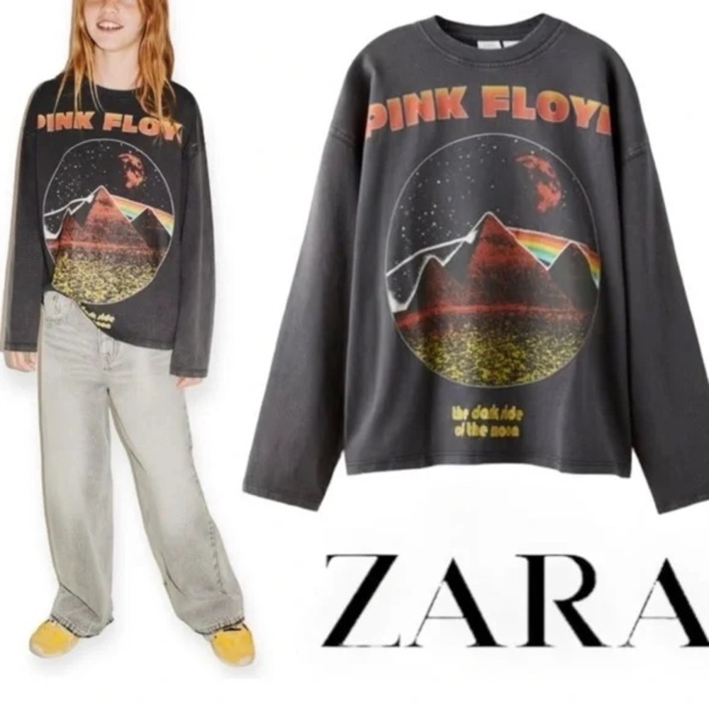 Pink Floyd x Zara Long Sleeve Shirt The Dark Side of The Moon NWT Size 11-12